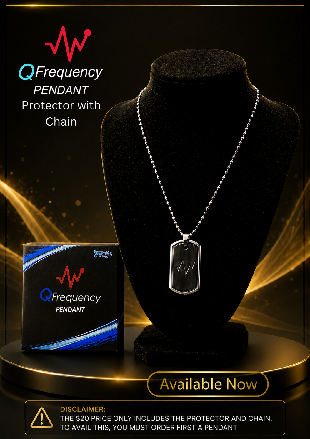 QFrequency Pendant Protector and Chain set